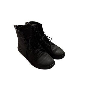 Womens Dr. Martens Sheriden Canvas Black High-Top Lace-Up Boots Size 7